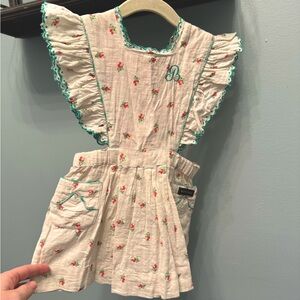 Bonjour Diary pinafore dress with floral organic cotton fabric